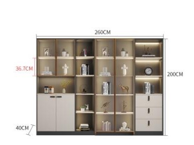 全屋订制家具大书柜工厂定制柜类玻璃门展示柜轻奢高档柜子图2