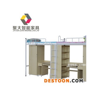华阴宿舍床厂家_华阴双层铁床批发_聚大智能家具_无螺丝卡扣连接