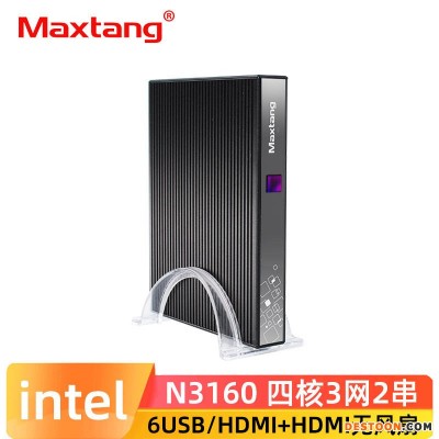 Maxtang大唐BR30无风扇嵌入式工控机3网口软路由N3160四核迷你电脑小主机双屏显示minipc厂家直供