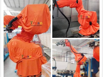 工业机器人防尘耐磨防护服打磨喷砂喷丸防尘罩衣防水龙马厂家直销