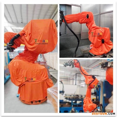 工业机器人防尘耐磨防护服打磨喷砂喷丸防尘罩衣防水龙马厂家直销