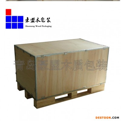 黄岛木箱子胶合板免熏蒸出口货物打封闭包装载重4吨