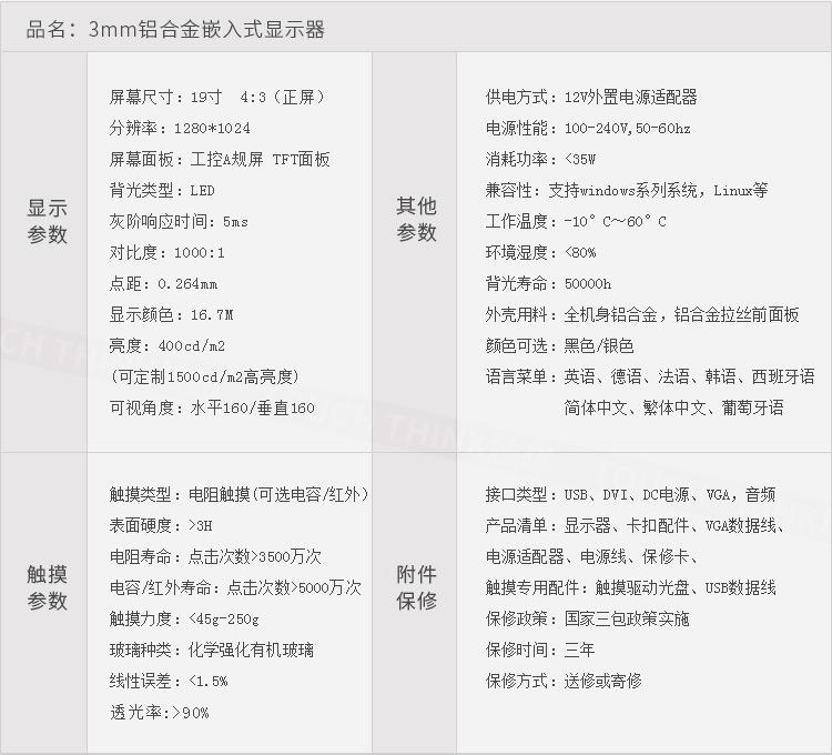 专用机柜嵌入式安装 19寸工业显示器 非触摸屏幕 工控机仪表显示示例图15