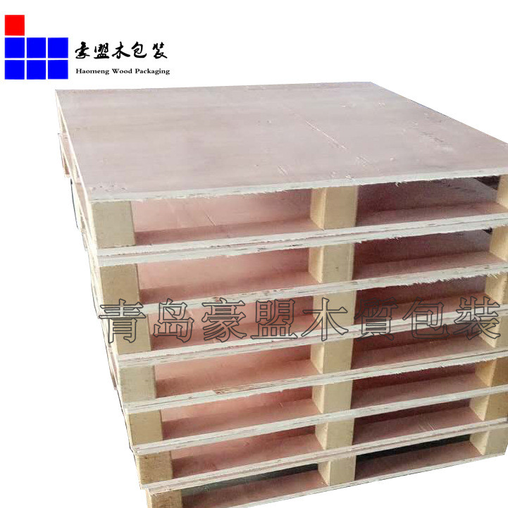 叉车木托盘工厂定做批发单面胶合板四面进叉免熏蒸示例图3
