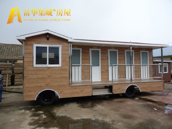 拖车式环保厕所，拖挂式移动厕所，牵引式移动公厕制造商图4